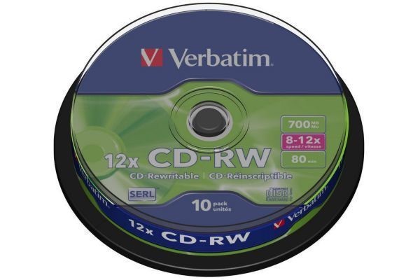 Verbatim - CD vierge VERBATIM CD-RW 700MB 10PK Spindle  8-12x - CD et DVD Vierge