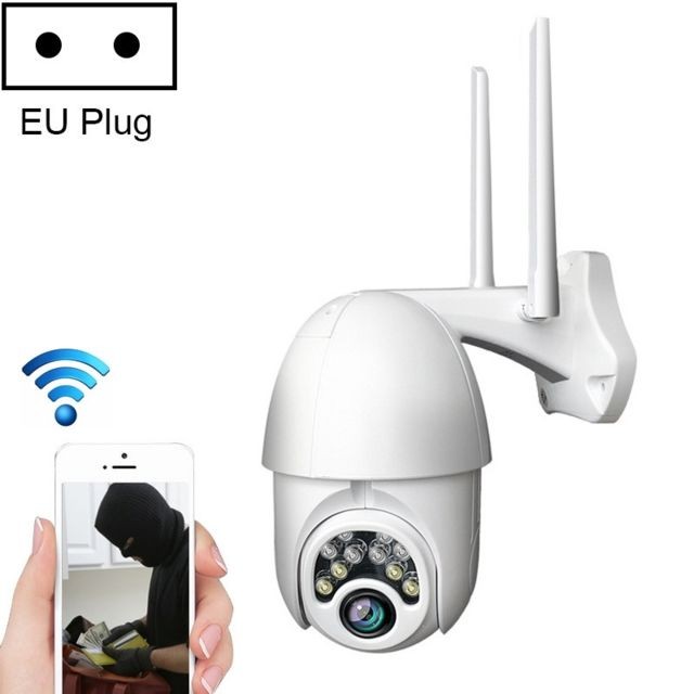 Wewoo - Caméra IP WiFi Q10 Extérieur Téléphone Mobile Étanche Rotation à Distance Sans Fil WiFi 10 Lumières IR Vision Nocturne HDSupporte la Détection de Mouvement Vidéo / Alarme et EnregistrementPrise UE - Camera IP WIFI