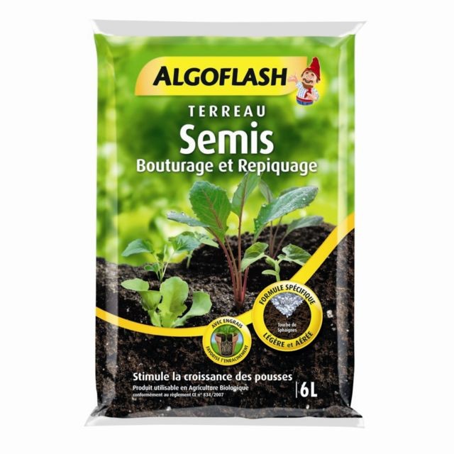 Engrais & entretien Arbres & arbustes Sans Marque Terreau Semis, bouturage, Repiquage ALGOFLASH 6 L