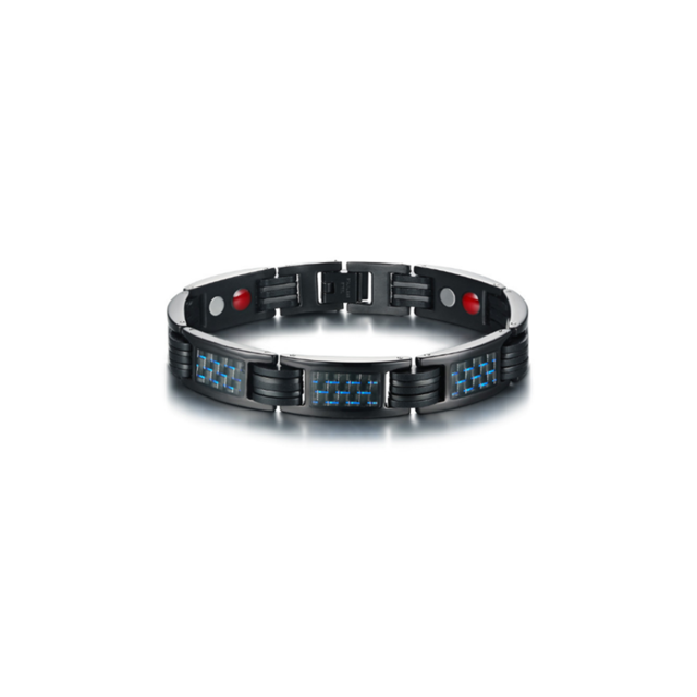 Bracelet connecté marque generique YP Select Bracelet magnétique en titane Element pour homme en fibre de carbone noir