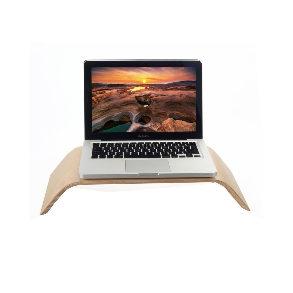Wewoo Support Holder blanc pour Apple Macbook, ASUS, Lenovo Artistique Bois Grain Bouleau Bureau Berceau