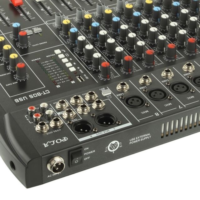 Wewoo Table de mixage Console de professionnelle 8 canaux et voies auxiliaires Plus Processeur d'effets
