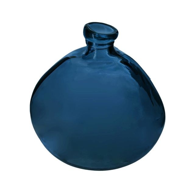 Atmosphera, Createur D'Interieur - Vase rond verre recyclé D 33 Bleu - Atmosphera Atmosphera, Createur D'Interieur  - Vases Bleu fonce
