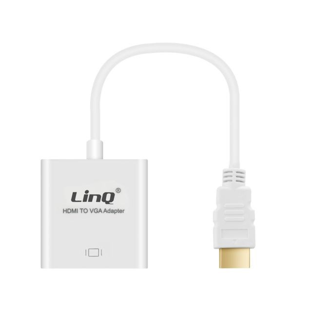 Linq - Adaptateur Vidéo HDMI Mâle vers VGA Femelle 1080P LinQ Blanc - Adaptateur vga male male