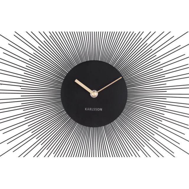 Karlsson Horloge en métal Peony 60 cm noir.