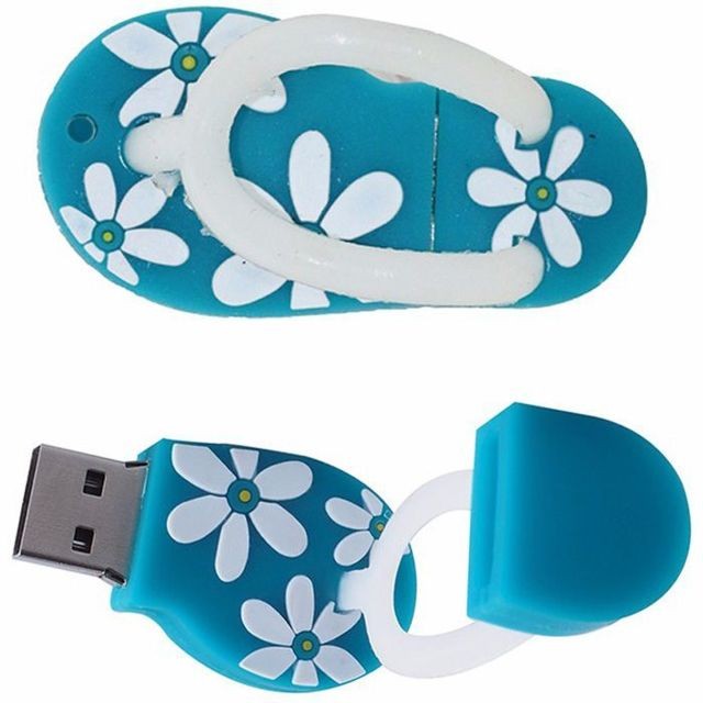 marque generique - 8Go USB 2.0 Clé USB Clef Mémoire Flash Data Stockage Savatte Sandale Bleu - Clés USB 8 Go Clés USB