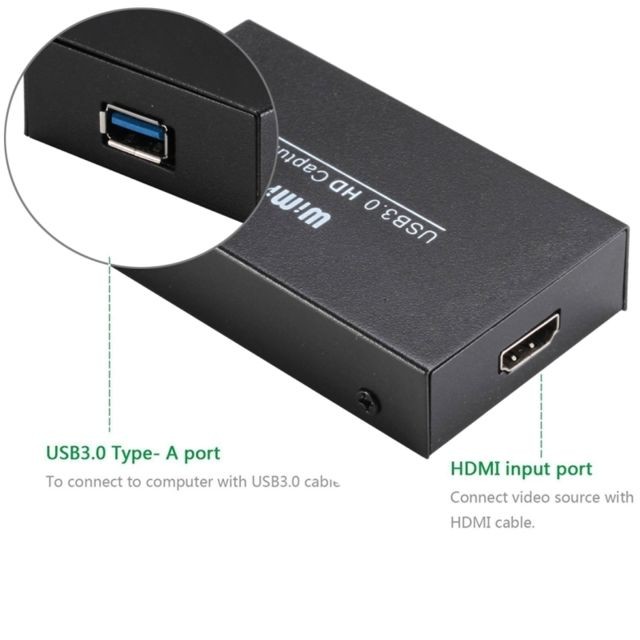 Wewoo Acquisition vidéo noir USB 3.0 HDMI 1080P Video Capture Device Stream Box, pas besoin d'installer le pilote