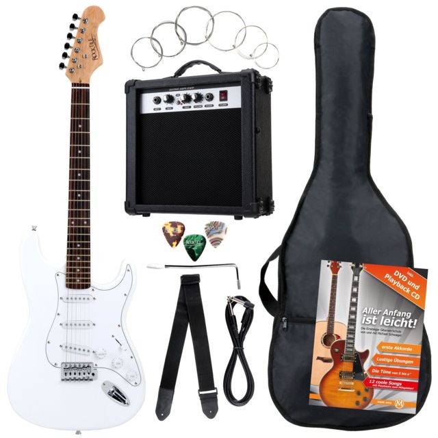 Packs guitares Rocktile Rocktile Banger's Pack Set Guitare  Electrique, 7 pièces blanc