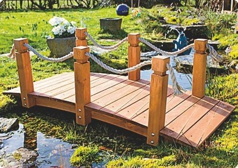 Banc de jardin marque generique GASPO - Pont de bassin en bois 152 x 67 cm