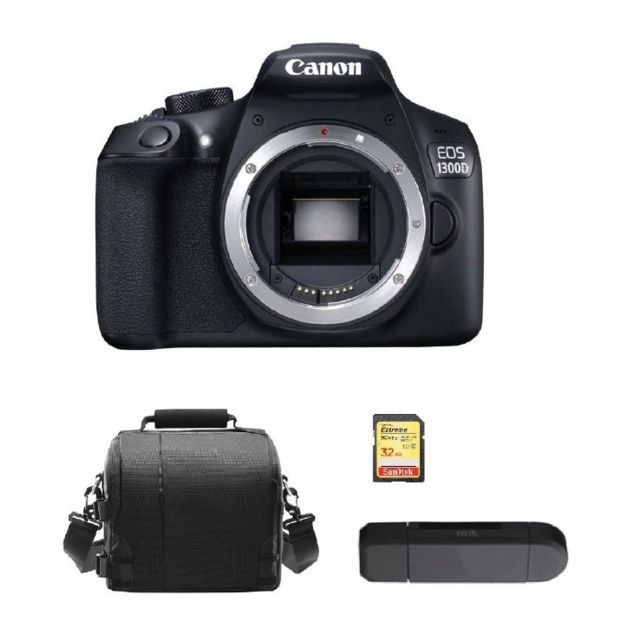 Canon - CANON EOS 1300D Body + 32GB SD card + camera Bag + Memory Card Reader Canon  - Eos 1300d