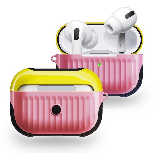 marque generique - Coque en TPU combo brillant style valise rose/jaune pour votre Apple AirPods Pro marque generique  - Accessoire Smartphone