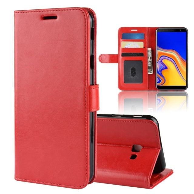 marque generique - Etui en PU rouge pour votre Samsung Galaxy J4+ marque generique  - Accessoires Samsung Galaxy J Accessoires et consommables