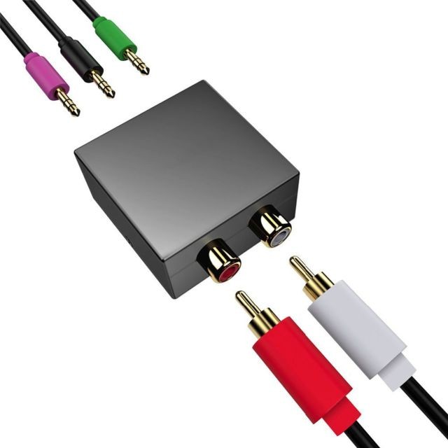 marque generique - Adaptateur Audio 5.1 Convertisseur Entrée Rca 3 Sorties Stéréo Mini-Jack 3,5 Mm - Câble Jack