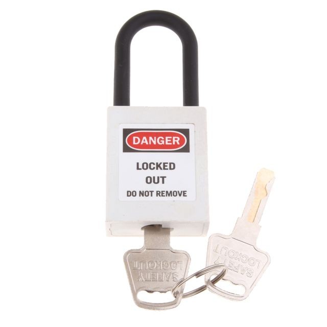 marque generique - cadenas de sécurité de sécurité à clé en acier inoxydable blanc différent pvc marque generique  - Bloque-porte