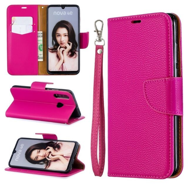 marque generique - Etui en PU avec support rose pour Huawei P30 Lite/Nova 4e marque generique  - Accessoire Smartphone