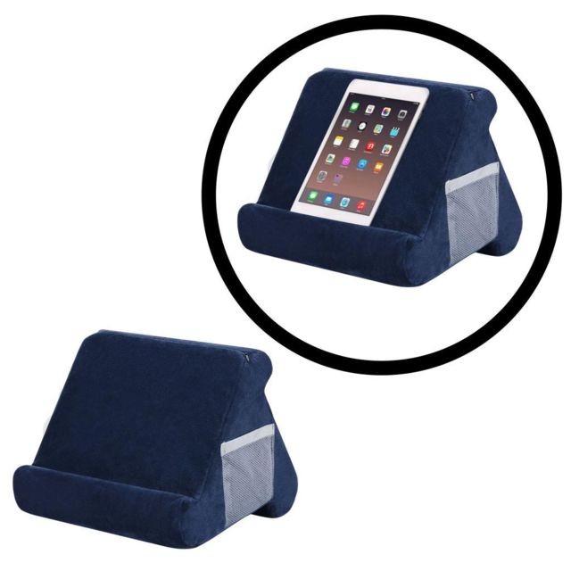 marque generique - Supports D'oreiller Pour Tablette IPad Book Reader Holder Rest Cushion Bleu Foncé - Literie de relaxation
