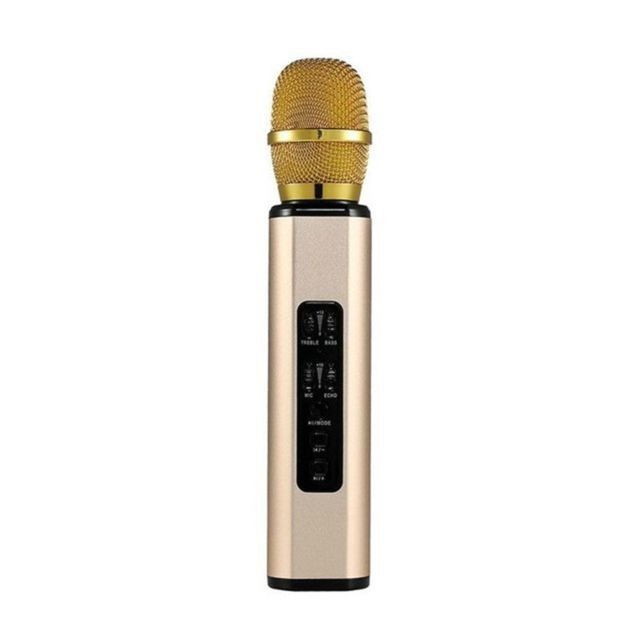 Microphone Wewoo K6 Portable Intérieure Magnétique Double Haut-Parleur Bluetooth Téléphone Ordinateur Microphone Or