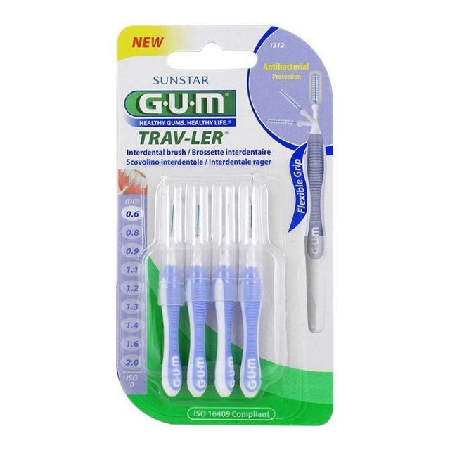 Brosse à dents électrique Gum GUM Trav-ler Brossettes Interdentaires 0,6 mm x 4 -1312