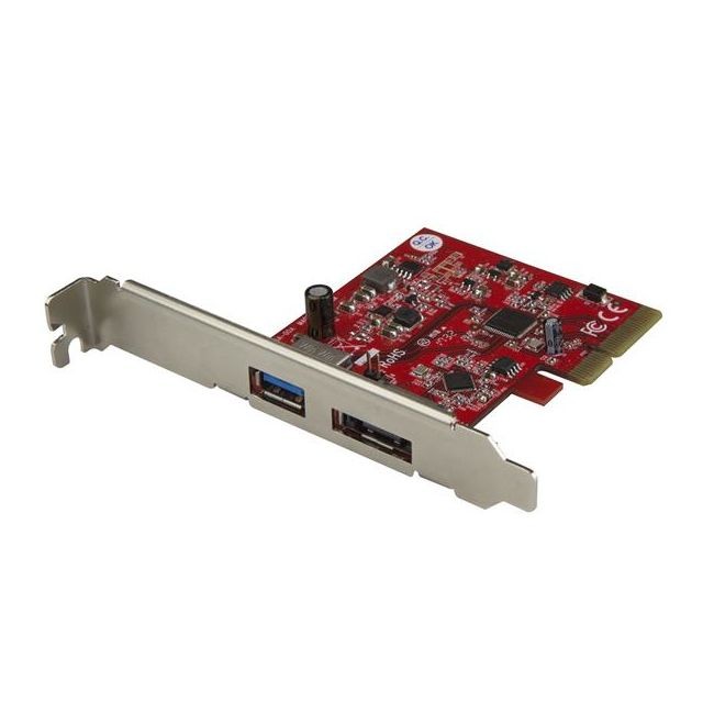 Startech - StarTech.com Carte contrôleur PCIe à USB 3.1 (10 Gb/s) et eSATA III (6 Gb/s) - Lecteur carte mémoire