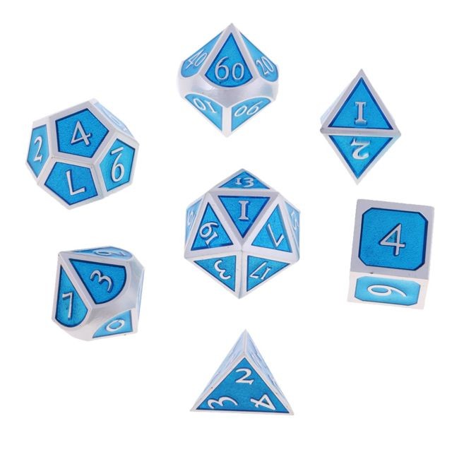 marque generique - 7pcs polyhedral dice set d4 d6 d8 d10 d12 d20 pour dnd rpg mtg jeux bleu marque generique  - Jeux de rôles