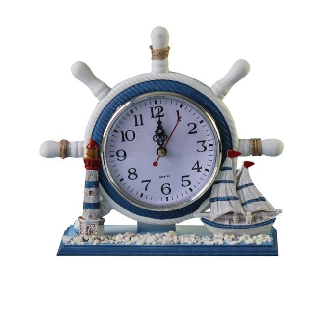 marque generique - Style méditerranée volant design horloge décoration nautique bureau horloge marque generique  - deco cocooning Décoration