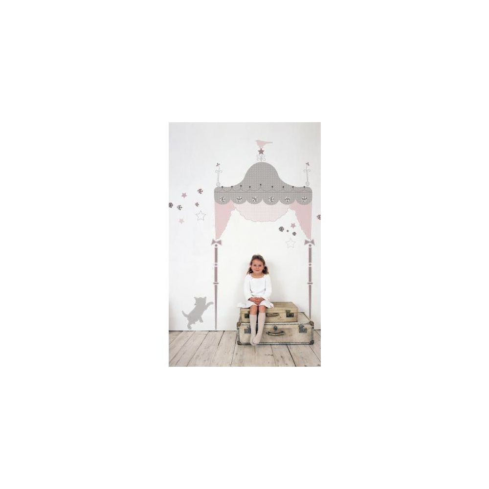 Mon Beau Tapis KIDS LAB PRINCESSE - Stickers repositionnables géants tête de lit princesse pour enfant