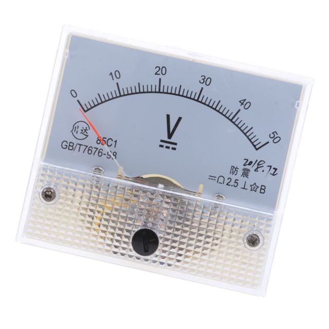 marque generique 85c1 dc rectangle ampèremètre ampèremètre testeur analogique panneau voltmètre 0-50 v