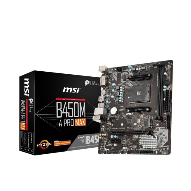 Msi -AMD B450M-A PRO MAX - Micro-ATX Msi  - Cartes mères B450 Carte mère AMD