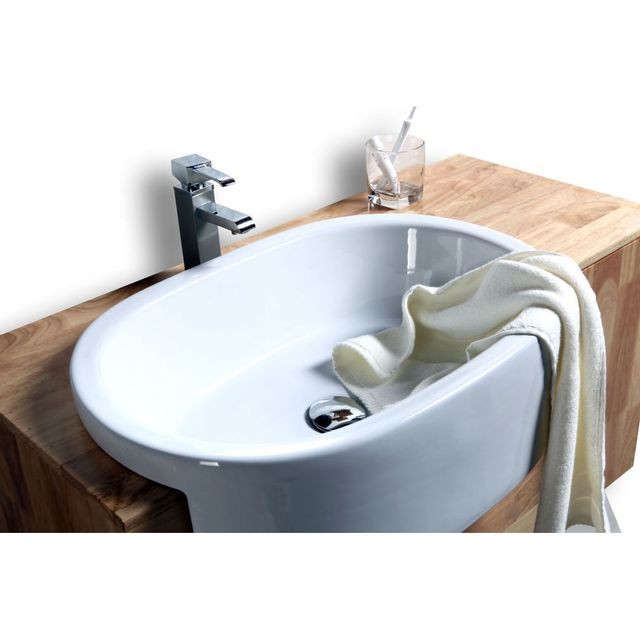 Meubles de salle de bain Meuble de salle de bain : vasque, meuble sous-vasque, étagères et miroir NIVAN