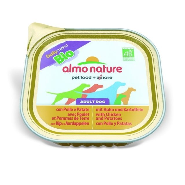 Alimentation humide pour chien Almo Nature Almo Nature Chien Adult Bio Organic Maintenance Poulet et Pomme de terre - Barquette