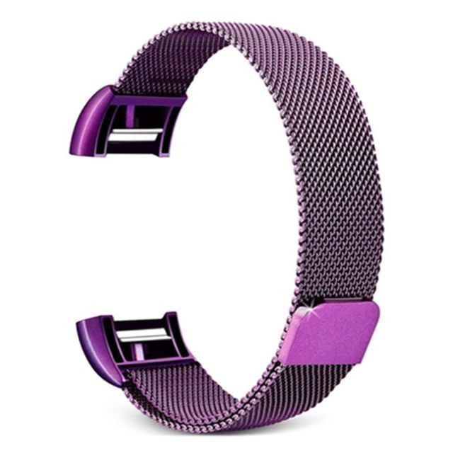 Wewoo - Bracelet pour montre connectée Smartwatch avec en acier inoxydable FITBIT Charge 2taille S violet Wewoo - Bracelet connecté