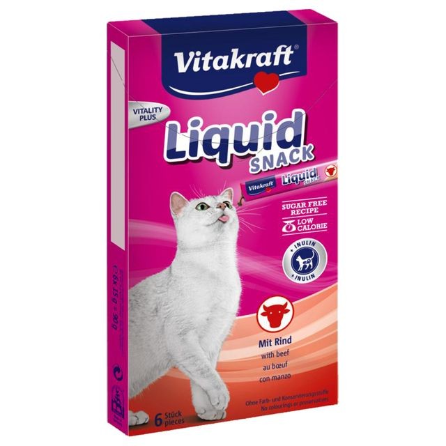 Vitakraft - Friandises Liquid Snack au Boeuf + Inuline pour Chat - Vitakraft - 90g Vitakraft   - Friandise pour chat
