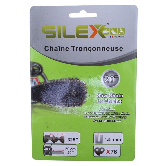 Silex Lot de 2 chaînes de tronçonneuse Silex® pour guide 50cm