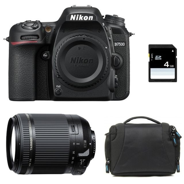 Nikon - PACK NIKON D7500 + TAMRON 18-200 VC + Sac + Carte SD 4Go Nikon  - Nikon