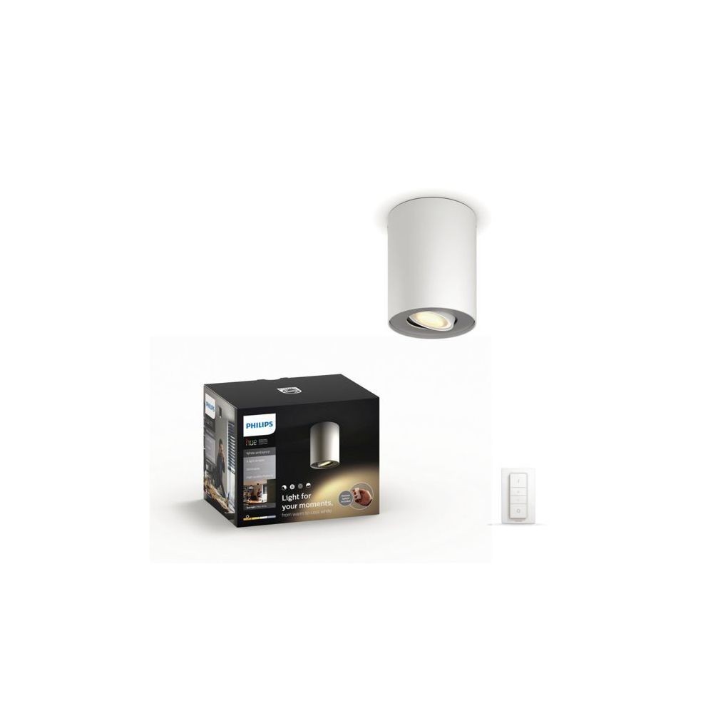 Lampe connectée Philips Hue White Ambiance PILLAR Spot 1x5.5W - Noir (télécommande incluse) - Bluetooth