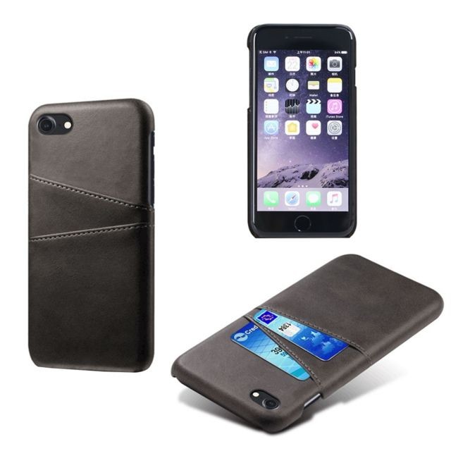 Generic - Coque en TPU + PU conception spéciale avec deux porte-cartes noir pour votre Apple iPhone SE 2 Generic  - Accessoire Smartphone