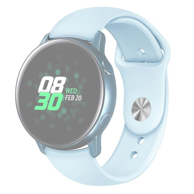 Wewoo - Bracelet pour montre connectée Galaxy Watch Active 2 Smart couleur unie de poignet en siliconeTaille L Bleu clair Wewoo - Idées cadeaux garçon
