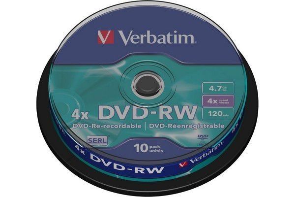 Verbatim - DVD vierge VERBATIM DVD-RW 4.7GB 10PK Spindle 4x - CD et DVD Vierge