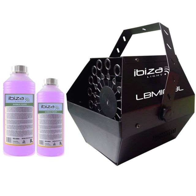 Ibiza Light - Machine à bulles Noir grand débit IBIZA LIGHT LBM-10 pour mariages, soirées, Dj, avec 2L de liquide - Machines à effets