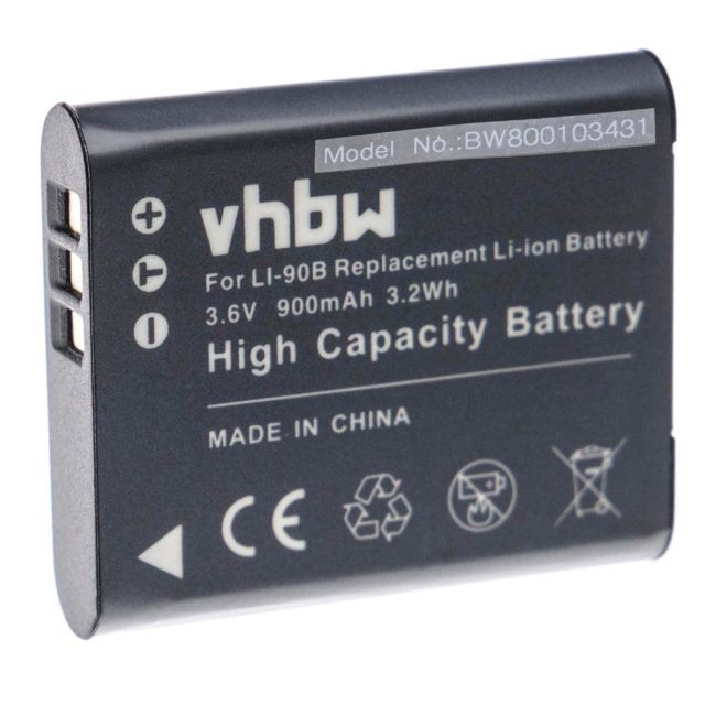 Vhbw - vhbw Li-Ion batterie 900mAh (3.6V) pour appareil photo caméra Video Olympus Tough TG-Tracker comme Li-90B, Li-92B Vhbw - Accessoire Photo et Vidéo