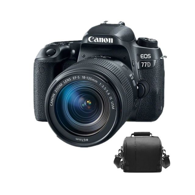 Canon - CANON EOS 77D KIT EF-S 18-135mm F3.5-5.6 IS USM (NANO) + Canon Bag Canon  - Canon