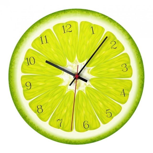 Horloges, pendules Horloge murale en acrylique pour fruits LiivnG Room Decor Lemon
