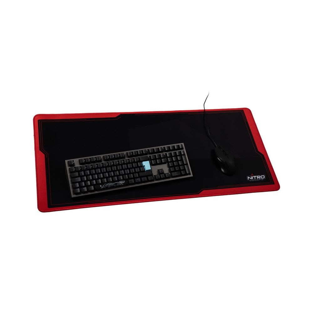 900x400mm NITRO CONCEPTS DM9 Deskmat Desk Pad Noir/Rouge Tapis de Souris 