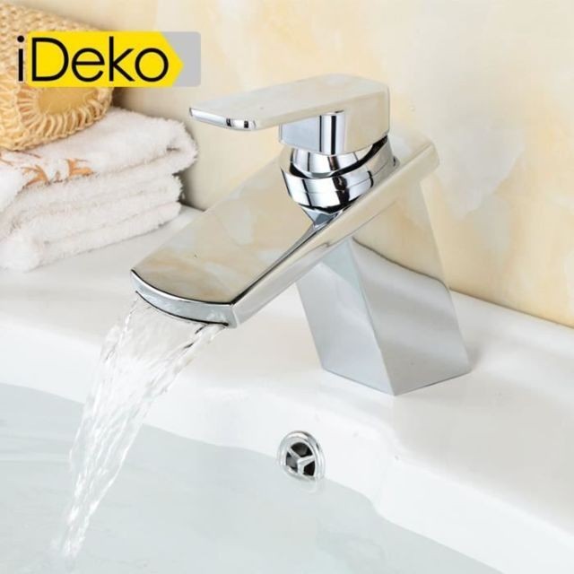 Ideko - iDeko®Robinet Mitigeur lavabo cascade bec de canard & Flexible Ideko  - Lavabo