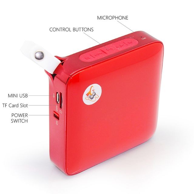 Hauts-parleurs Tbs TBS®2509 Rouge Haut-Parleur Bluetooth Portable waterproof étanche avec Microphone - Enceinte Sans-Fil Puissant et Kit Main-Libre avec lecteur de carte, compatible avec tous les appareils équipés de Bluetooth, smartphones, tablettes, laptops, et desktops