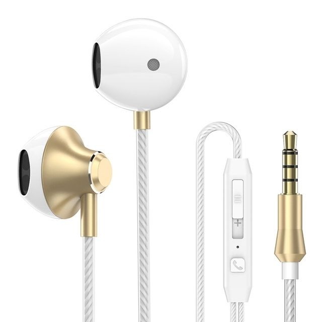 Wewoo - Ecouteurs Stéréo Bass Eardphones avec micro mains libres Gaming pour téléphones mobiles Samsung Xiaomi (Gold) - Ecouteurs intra-auriculaires Wewoo