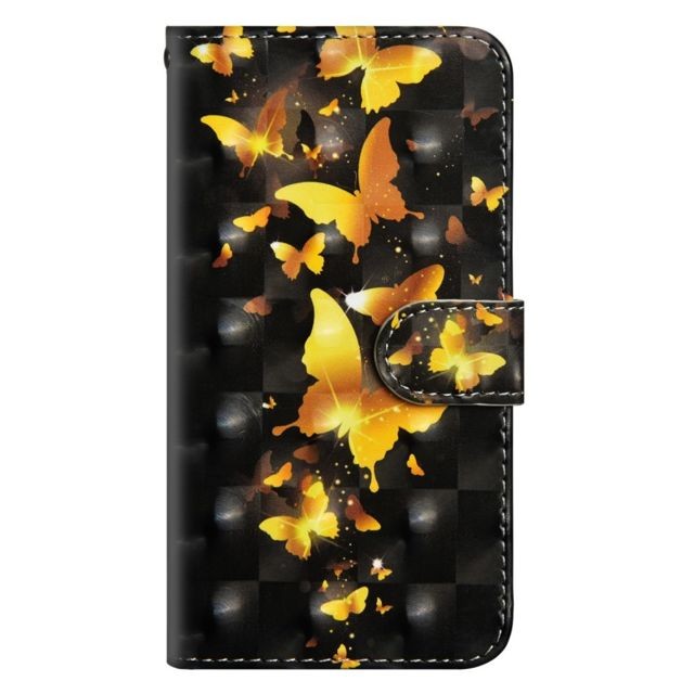 marque generique - Etui en PU décoration spot lumineux papillon d'or pour votre Huawei Y5 marque generique  - Accessoire Smartphone marque generique