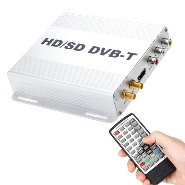 Wewoo - Solutions DVB-T & ISDB-T argent DVB-T999 voiture mobile DVB-T boîte de récepteur de télévision numérique avec télécommande - TV, Home Cinéma