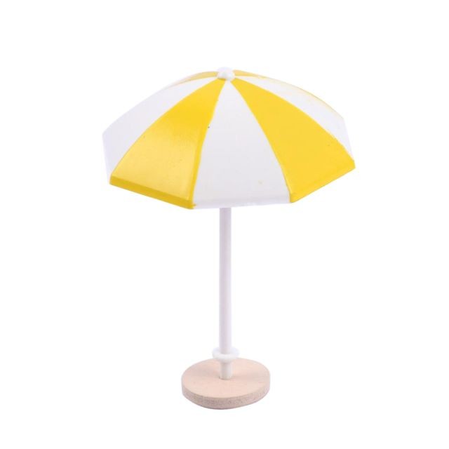 marque generique - Modèles de parasol de parapluie miniature de plage maison de poupée bricolage jaune + S marque generique  - Abats-jour Jaune
