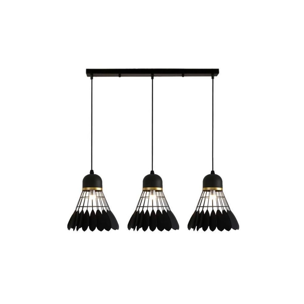 stoex lustre suspensions industrielle 3 luminaire e27 lampes pour salon cuisine restaurant, e27 noir  noir